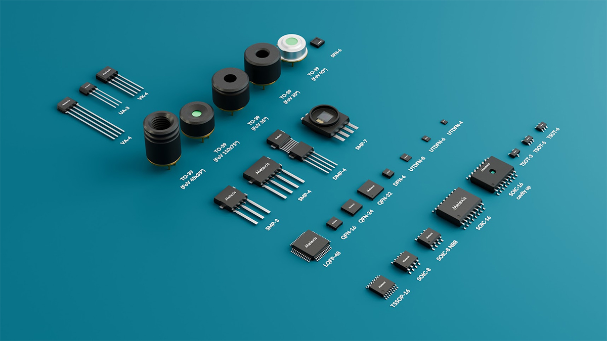 Melexis offers industry-standard and specialized packaging options, from surface-mount and through-hole packages to PCB-less and SiP solutions for harsh environments.